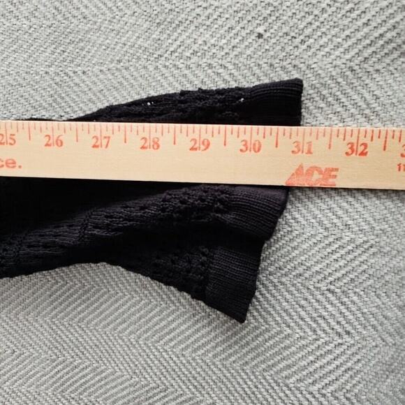 Hooklzo Tunic Blouse Medium Black Crochet Fairycore Y2K Boho Long Sleeve Luxe - Picture 4 of 15